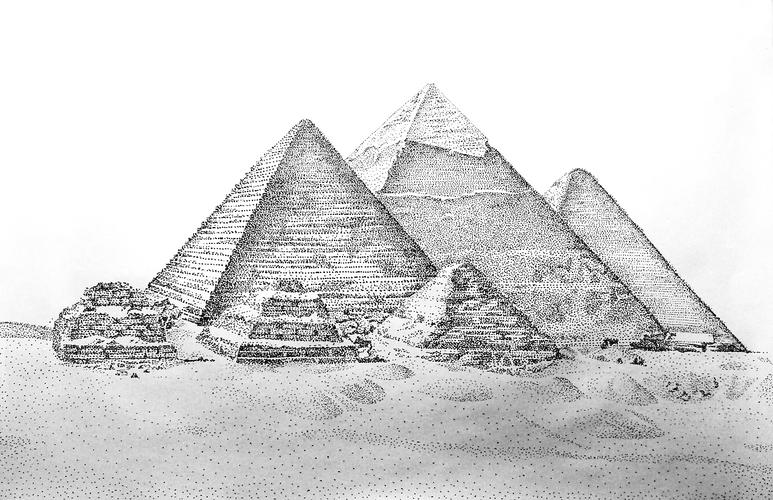 金字塔图片绘画